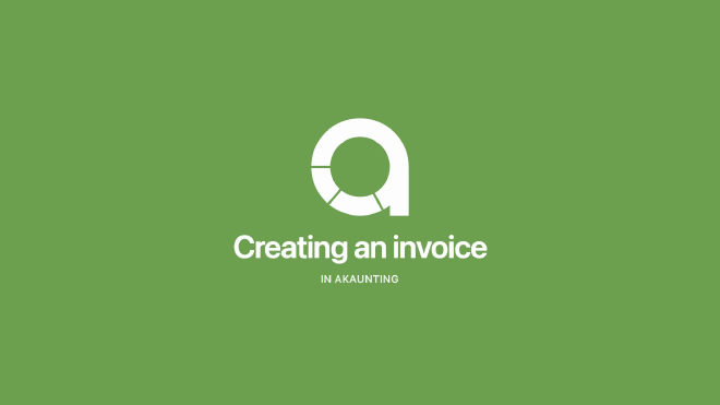Opening brand card &mdash; &ldquo;Creating an invoice in Akaunting&rdquo;